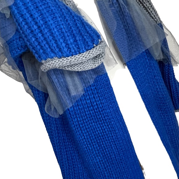 Kate Hewko Colorblock Tulle Sweater- Chunky Oversized Open Cardigan - Med/Large - Picture 3 of 6